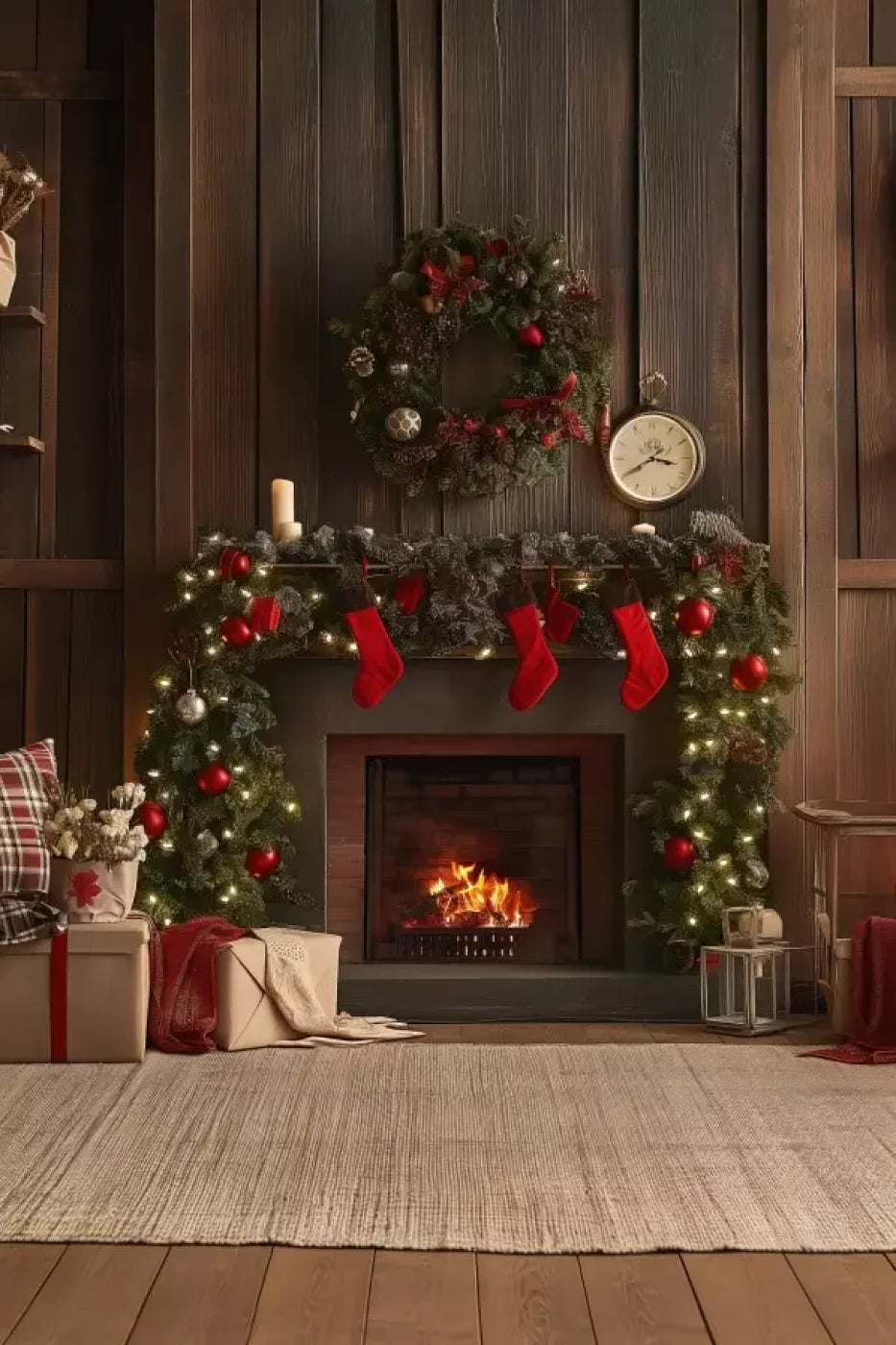 Cozy Cabin Christmas 8’X12’ Ultracloth (96 X 144 Inch) Backdrop