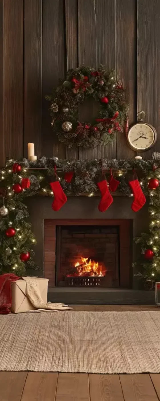 Cozy Cabin Christmas 8’X20’ Ultracloth (96 X 240 Inch) Backdrop
