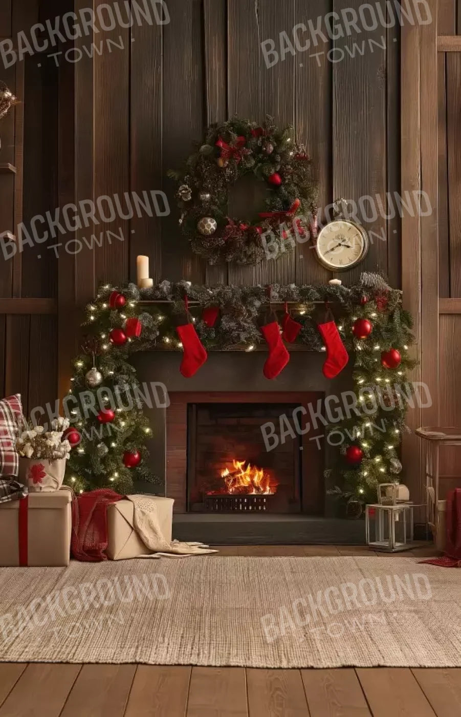 Cozy Cabin Christmas 9’X14’ Ultracloth (108 X 168 Inch) Backdrop