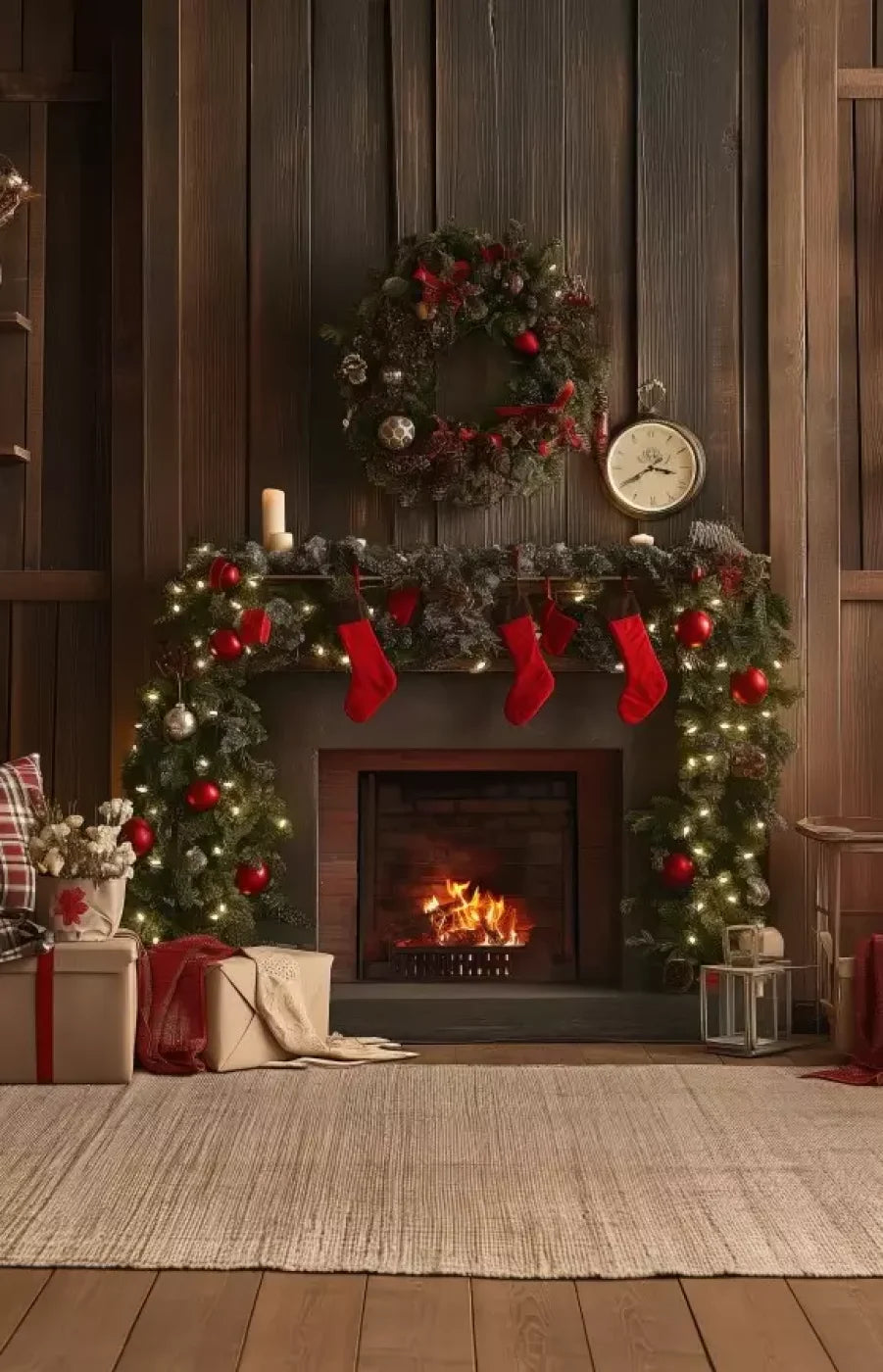 Cozy Cabin Christmas 9’X14’ Ultracloth (108 X 168 Inch) Backdrop