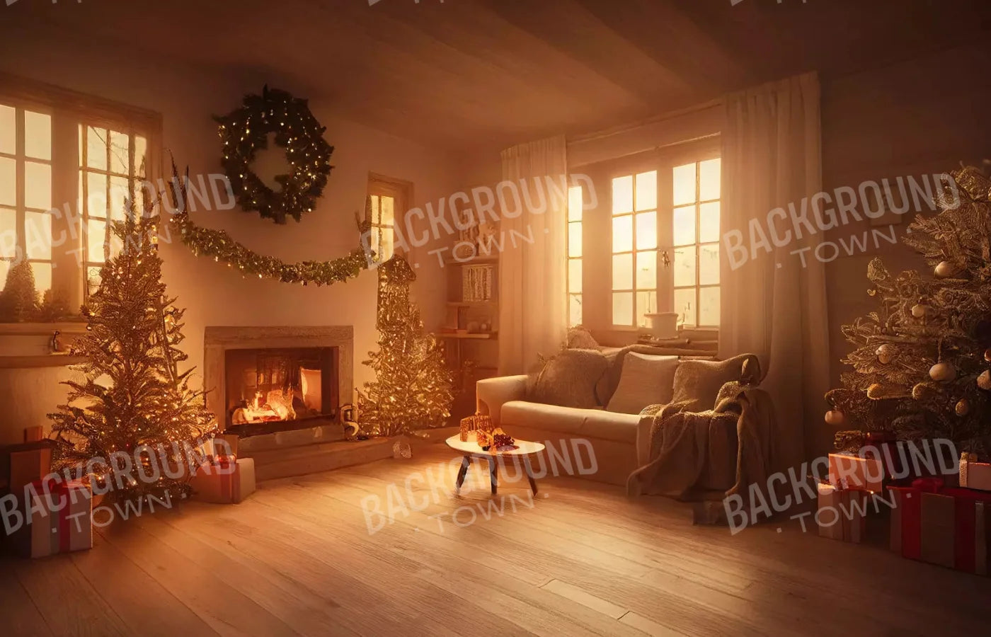 Cozy Christmas 12X8 Ultracloth ( 144 X 96 Inch ) Backdrop