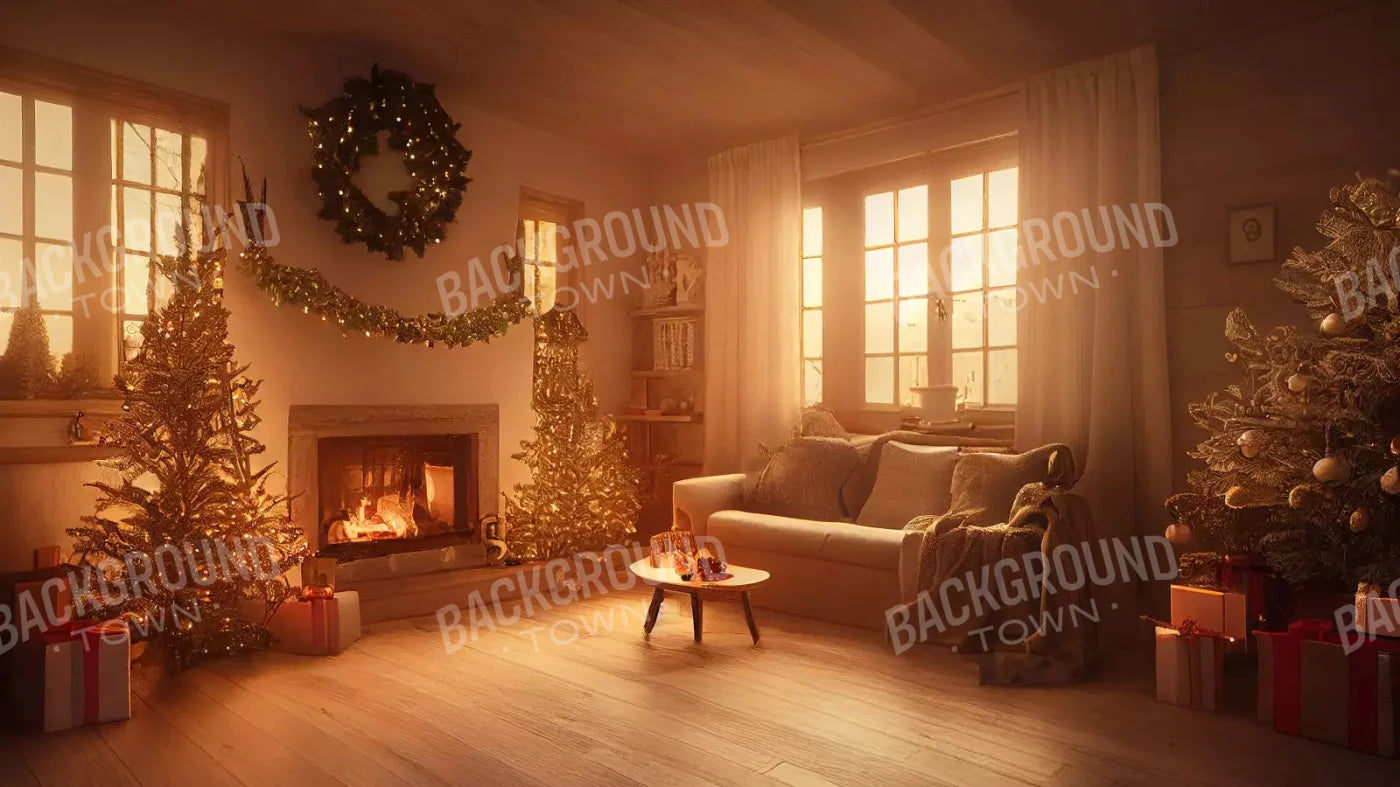 Cozy Christmas 14X8 Ultracloth ( 168 X 96 Inch ) Backdrop