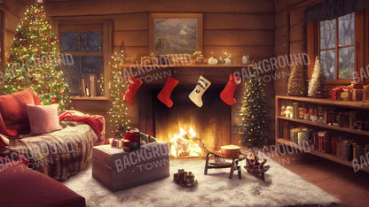 Cozy Christmas Eve 14X8 Ultracloth ( 168 X 96 Inch ) Backdrop