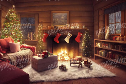 Cozy Christmas Eve 8X5 Ultracloth ( 96 X 60 Inch ) Backdrop