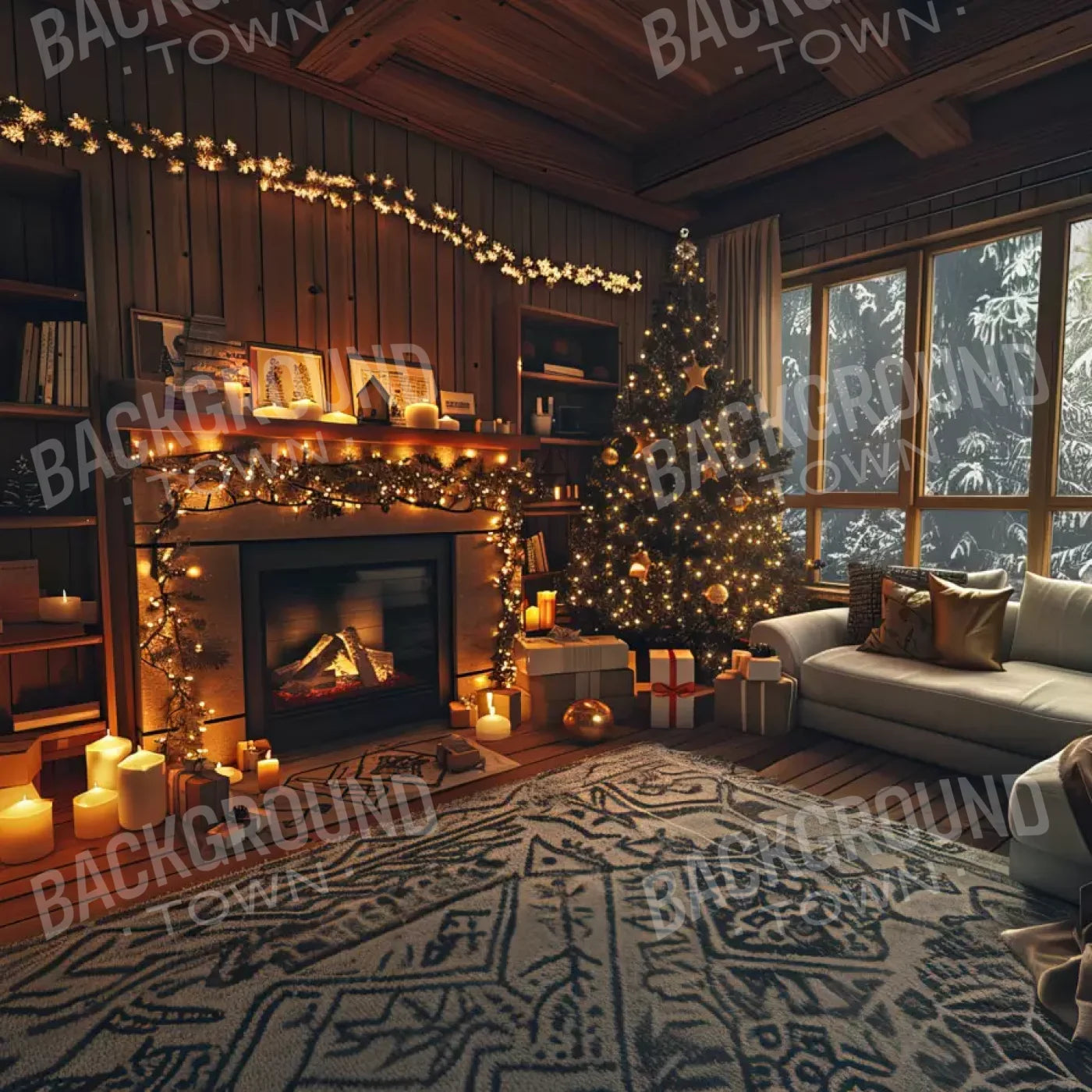 Cozy Christmas Morning Ii 10’X10’ Ultracloth (120 X Inch) Backdrop