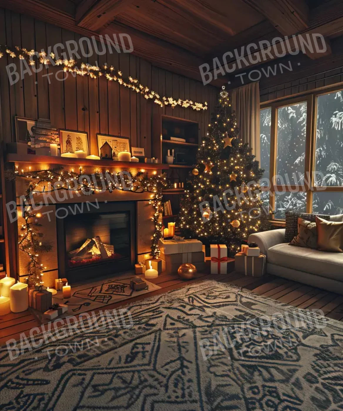 Cozy Christmas Morning Ii 10’X12’ Ultracloth (120 X 144 Inch) Backdrop