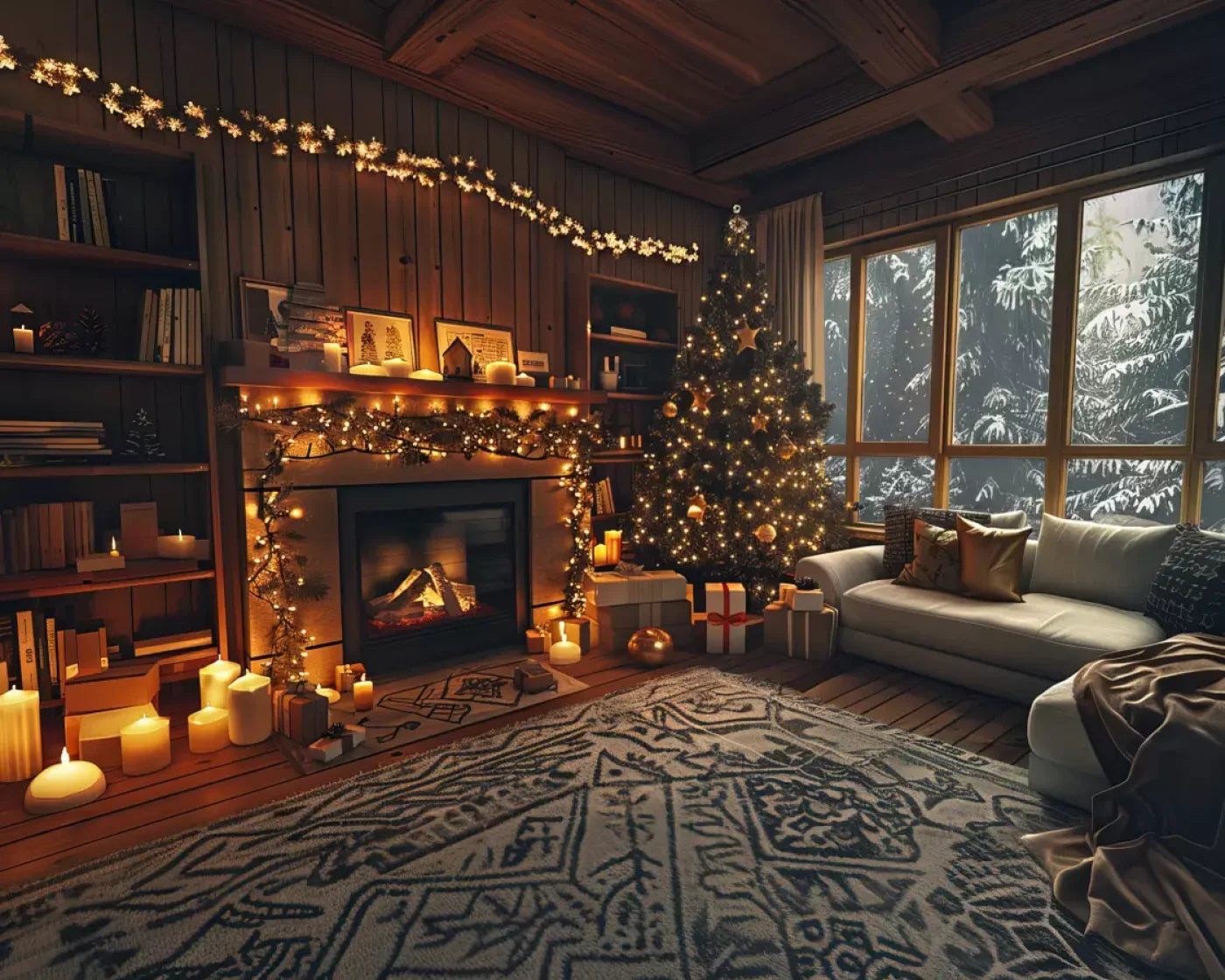 Cozy Christmas Morning Ii 10’X8’ Fleece (120 X 96 Inch) Backdrop