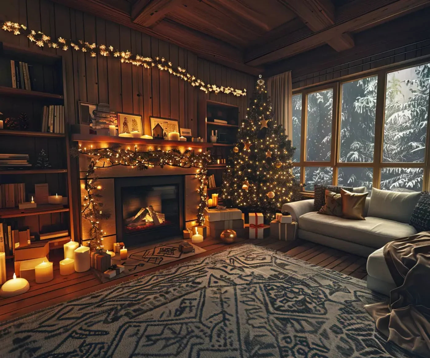 Cozy Christmas Morning Ii 12’X10’ Ultracloth (144 X 120 Inch) Backdrop