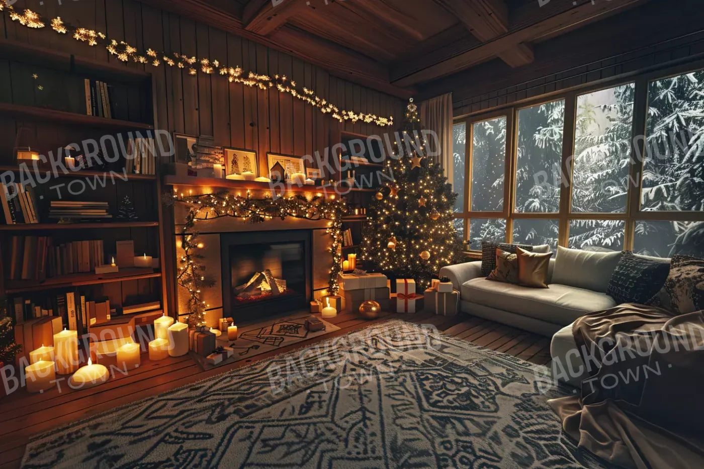 Cozy Christmas Morning Ii 12’X8’ Ultracloth (144 X 96 Inch) Backdrop