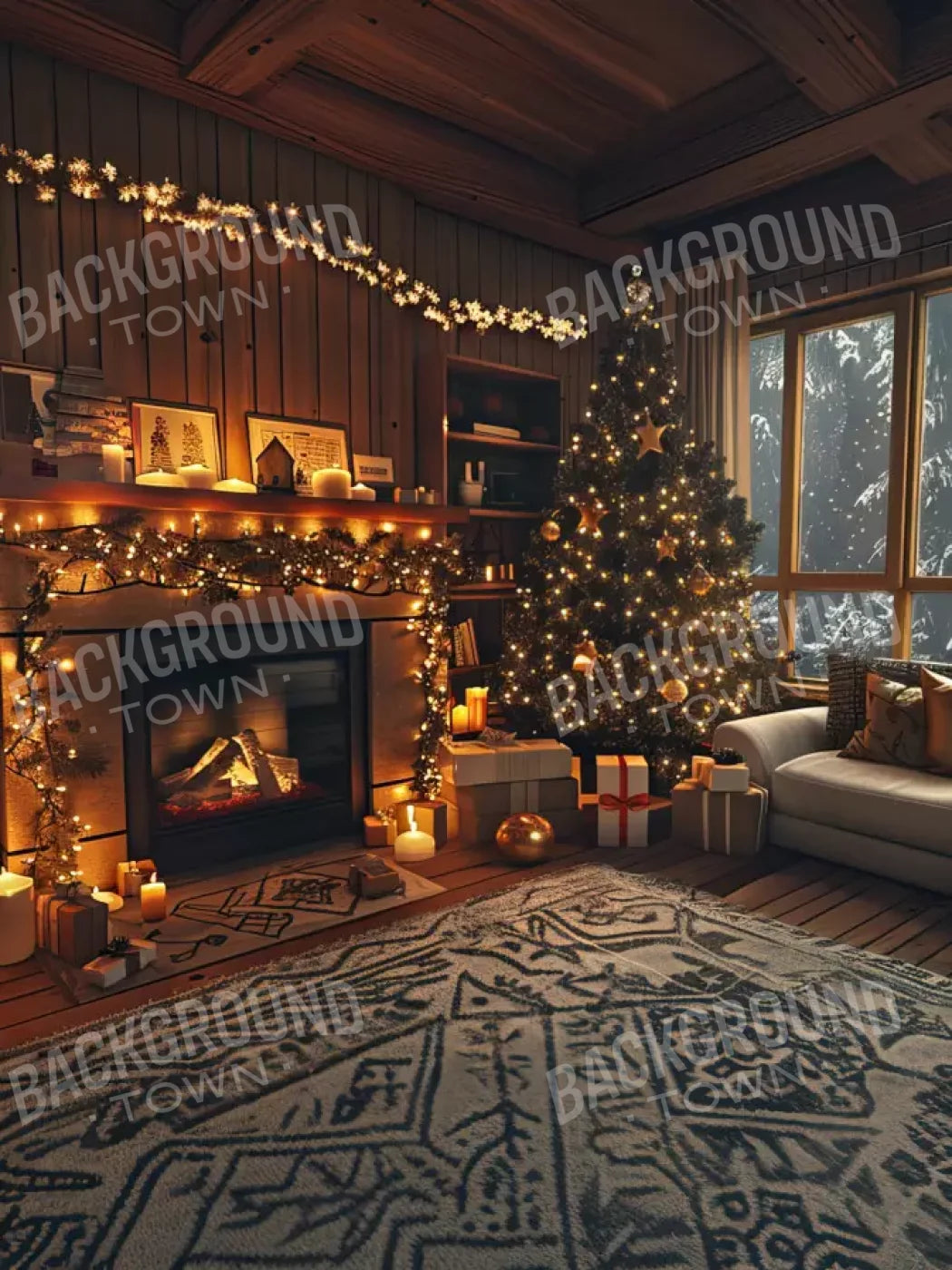 Cozy Christmas Morning Ii 5’X6’8 Fleece (60 X 80 Inch) Backdrop