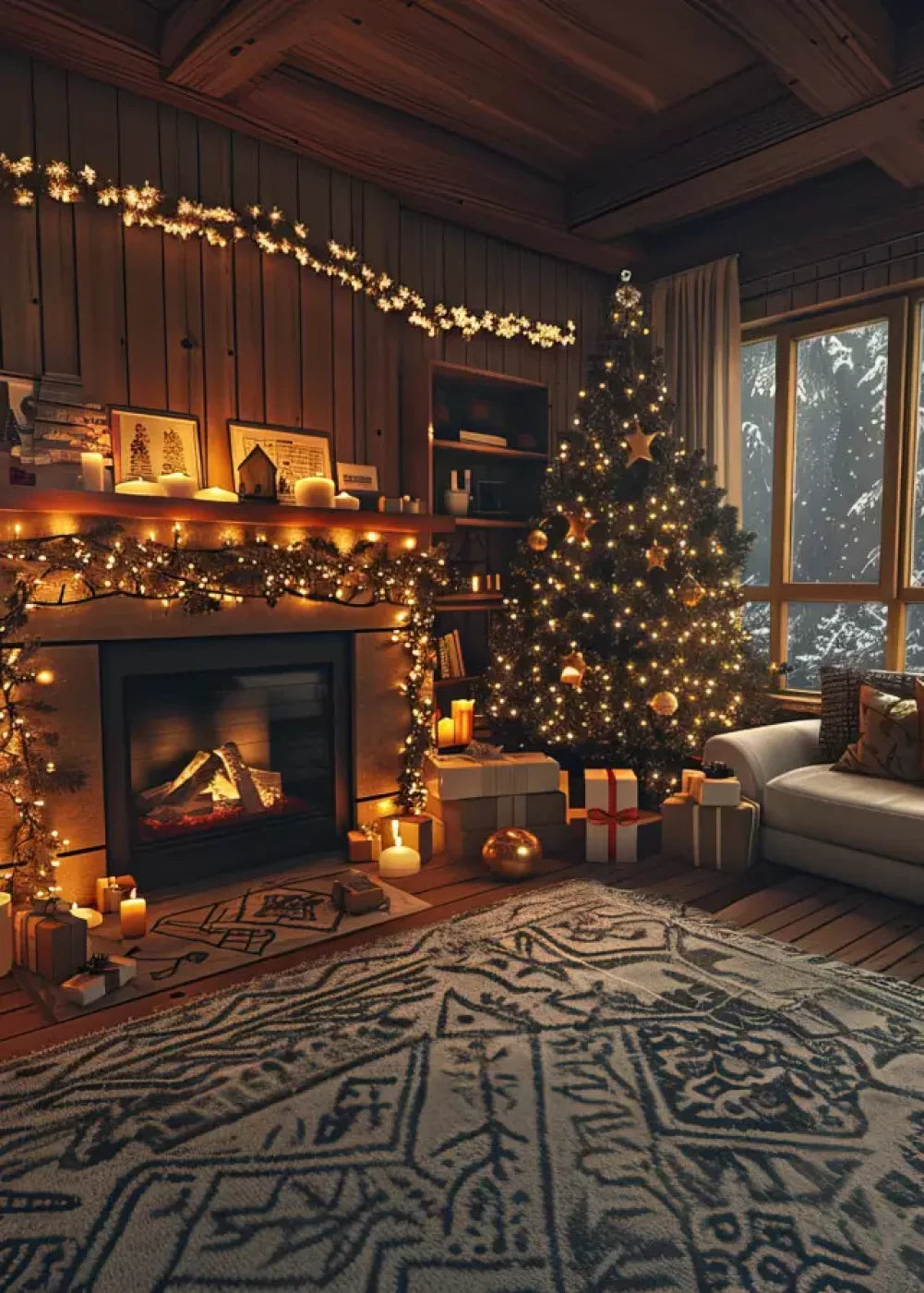 Cozy Christmas Morning Ii 5’X7’ Ultracloth (60 X 84 Inch) Backdrop