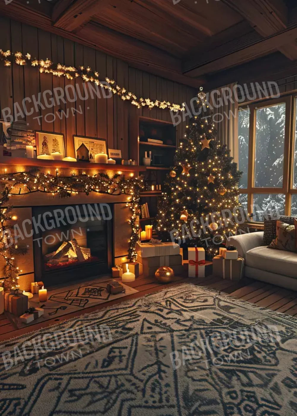 Cozy Christmas Morning Ii 5’X7’ Ultracloth (60 X 84 Inch) Backdrop