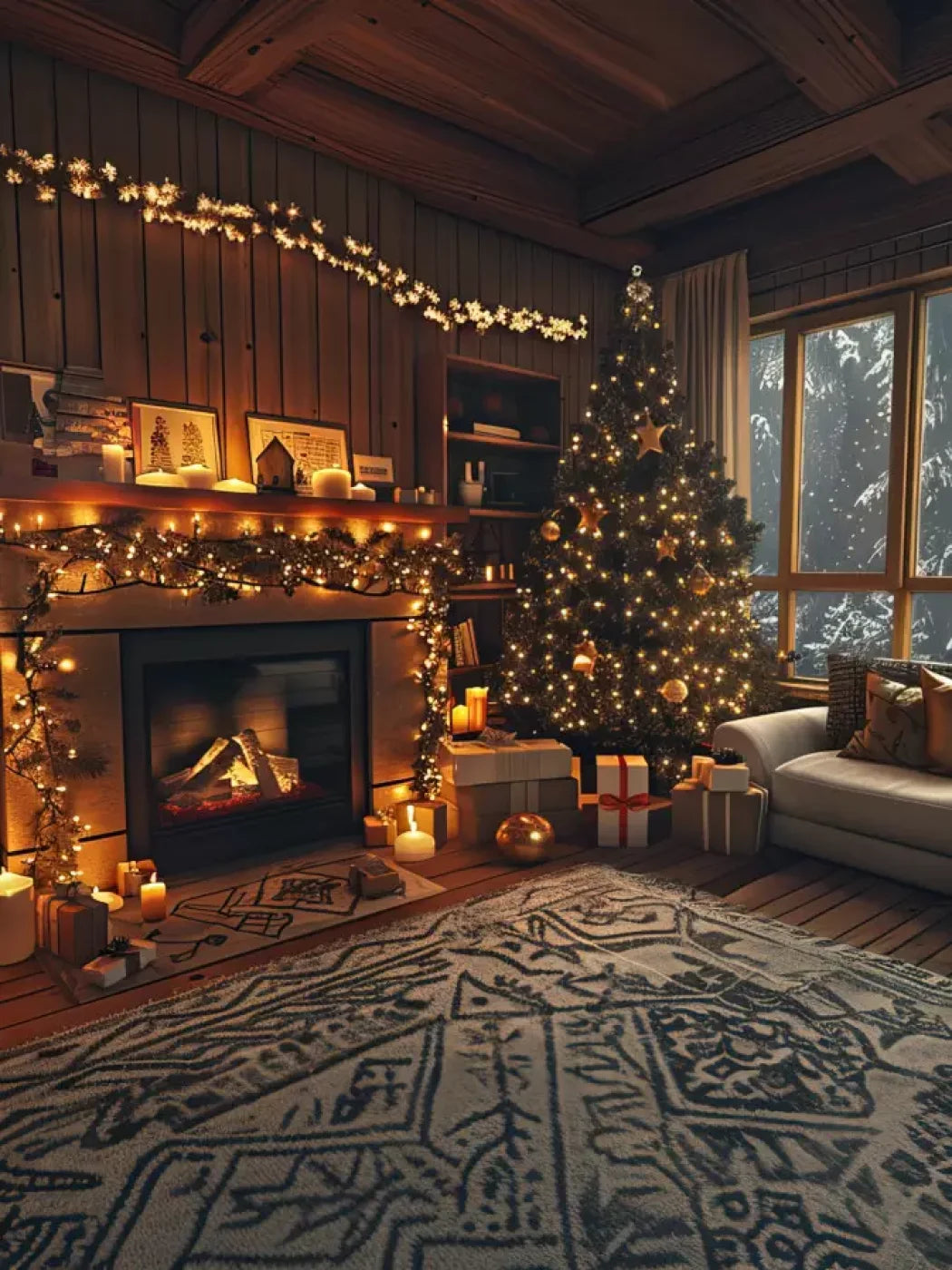 Cozy Christmas Morning Ii 6’X8’ Fleece (72 X 96 Inch) Backdrop