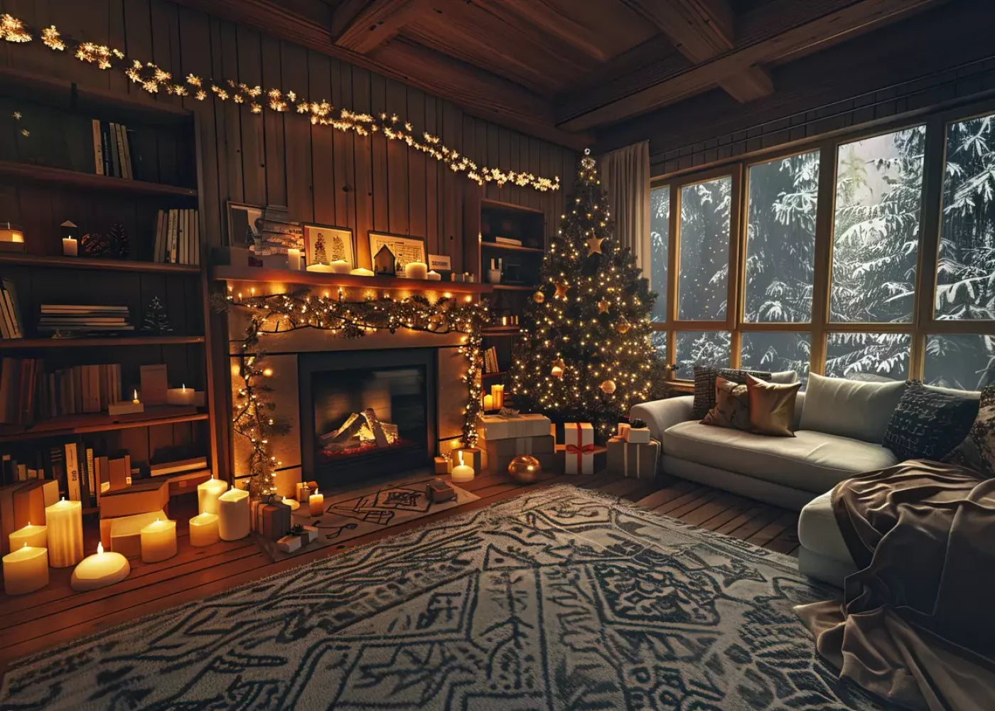Cozy Christmas Morning Ii 7’X5’ Ultracloth (84 X 60 Inch) Backdrop