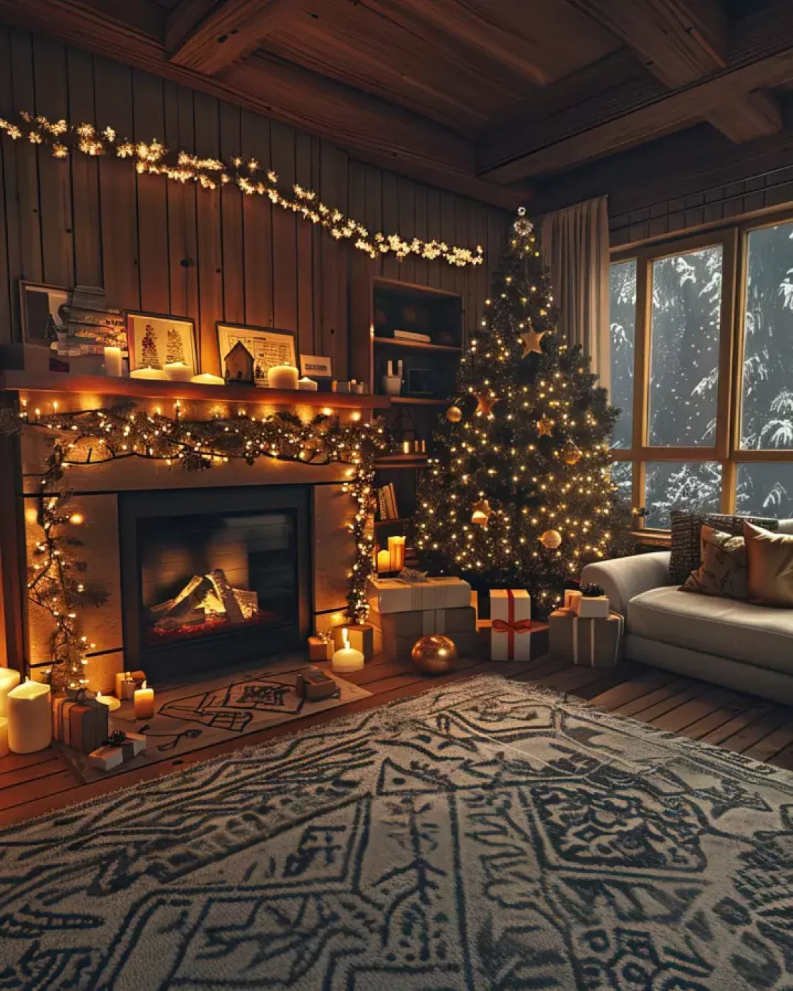 Cozy Christmas Morning Ii 8’X10’ Fleece (96 X 120 Inch) Backdrop