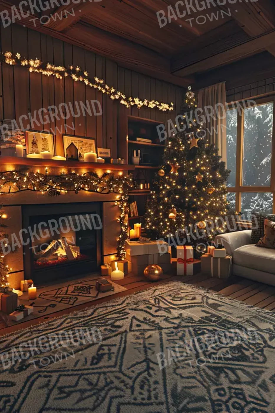 Cozy Christmas Morning Ii 8’X12’ Ultracloth (96 X 144 Inch) Backdrop