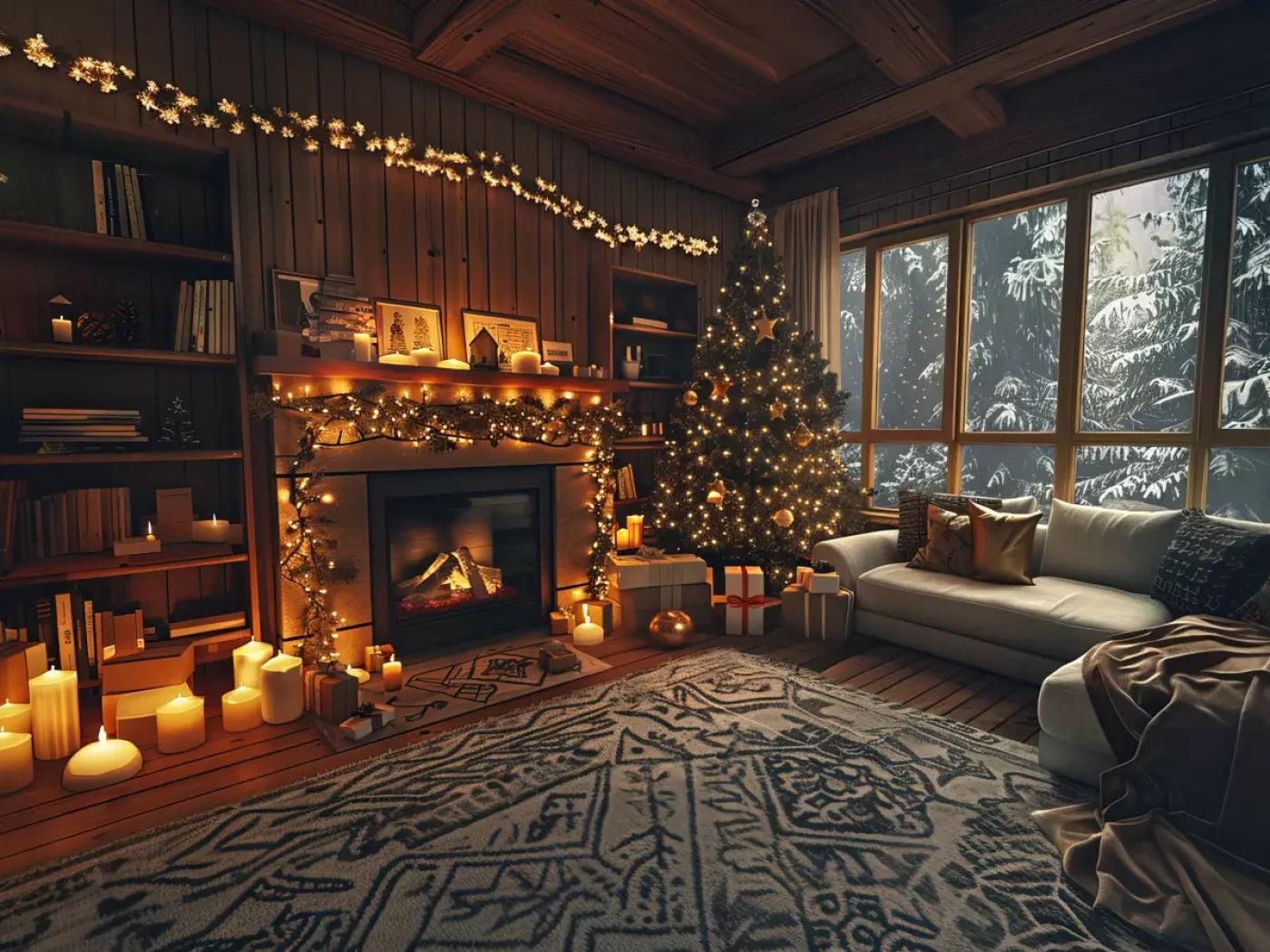 Cozy Christmas Morning Ii 8’X6’ Fleece (96 X 72 Inch) Backdrop