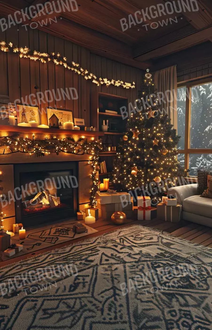 Cozy Christmas Morning Ii 9’X14’ Ultracloth (108 X 168 Inch) Backdrop