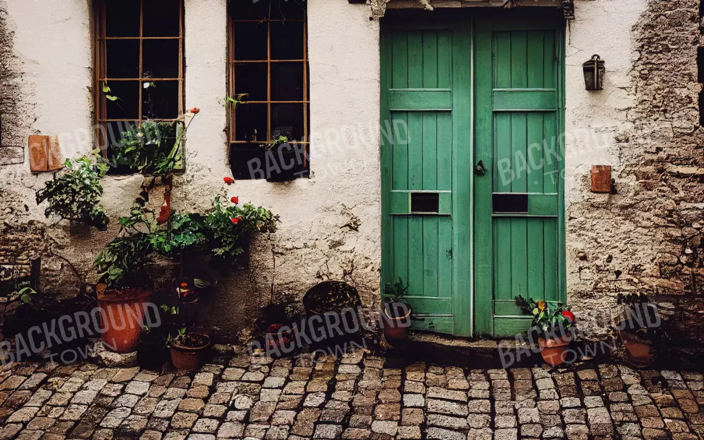 Cozy Street Green 14’X9’ Ultracloth (168 X 108 Inch) Backdrop