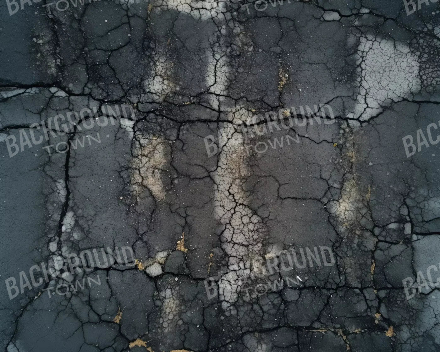 Cracked Asphalt 10’X8’ Rubbermat Floor (120 X 96 Inch) Backdrop