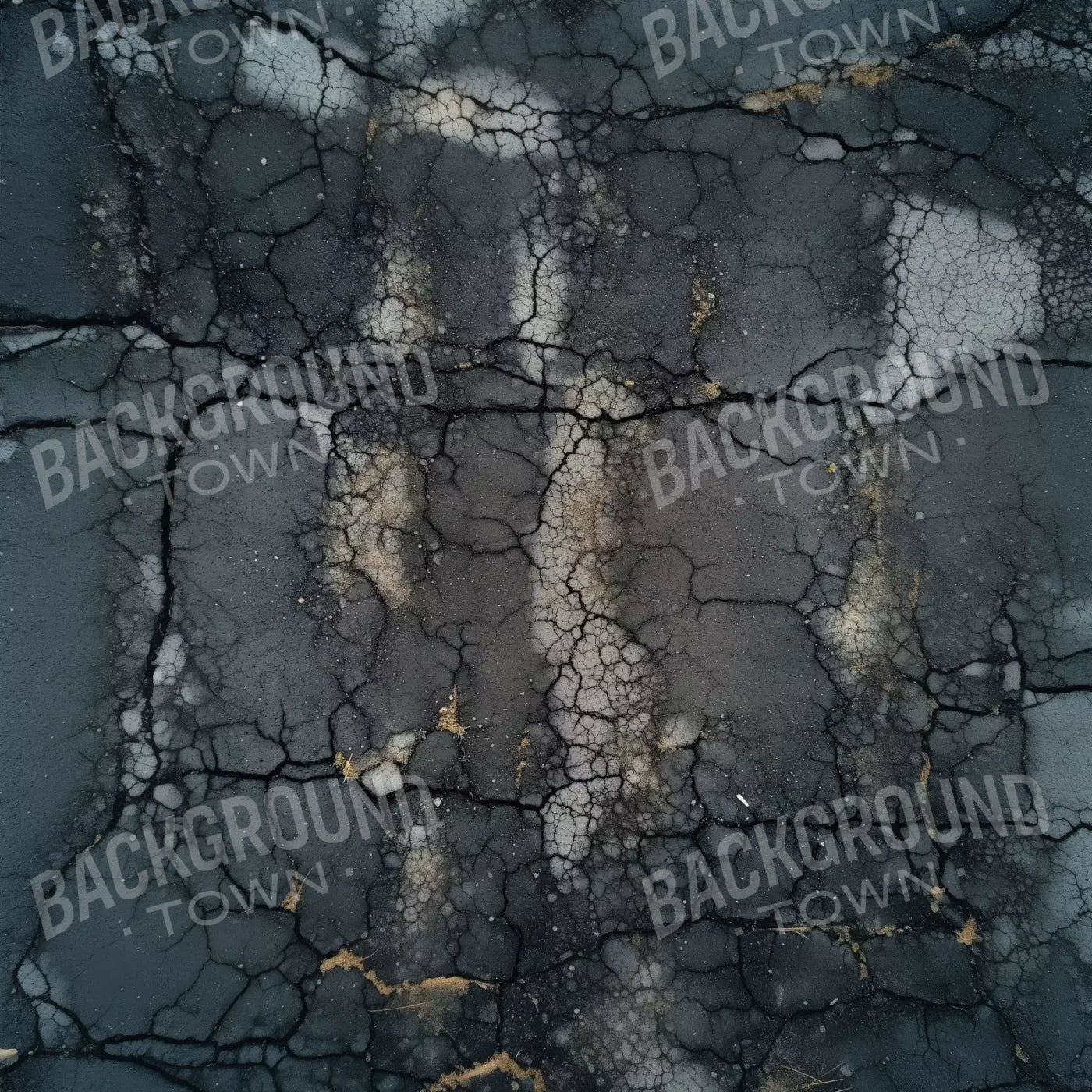 Cracked Asphalt 5’X5’ Rubbermat Floor (60 X Inch) Backdrop