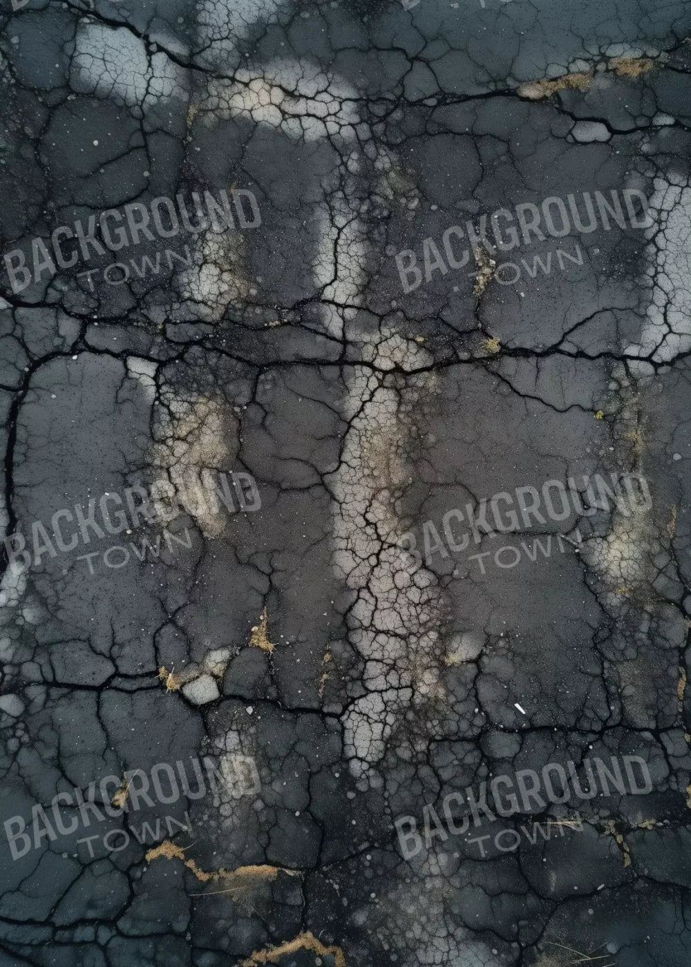 Cracked Asphalt 5’X7’ Rubbermat Floor (60 X 84 Inch) Backdrop