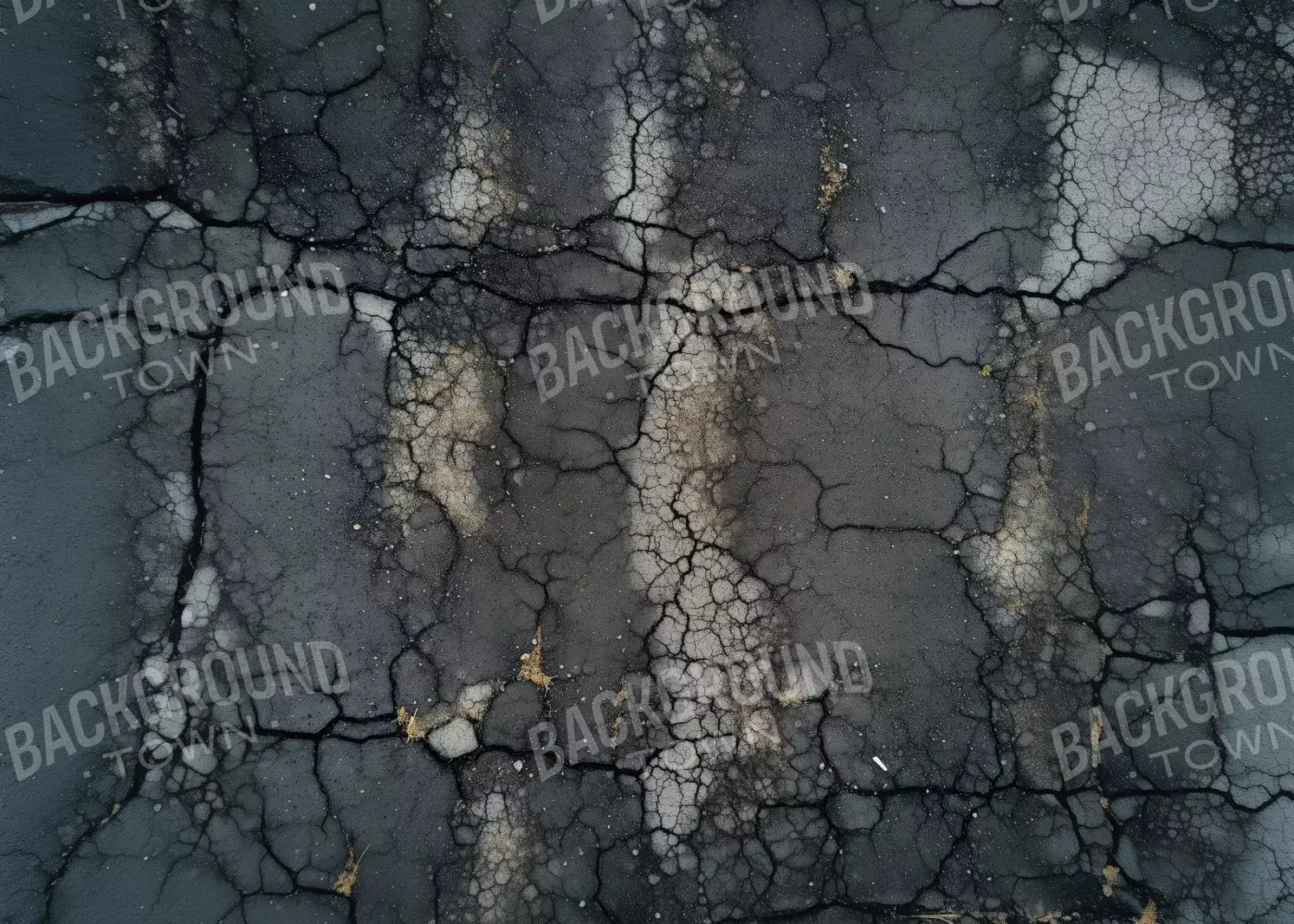 Cracked Asphalt 7’X5’ Rubbermat Floor (84 X 60 Inch) Backdrop