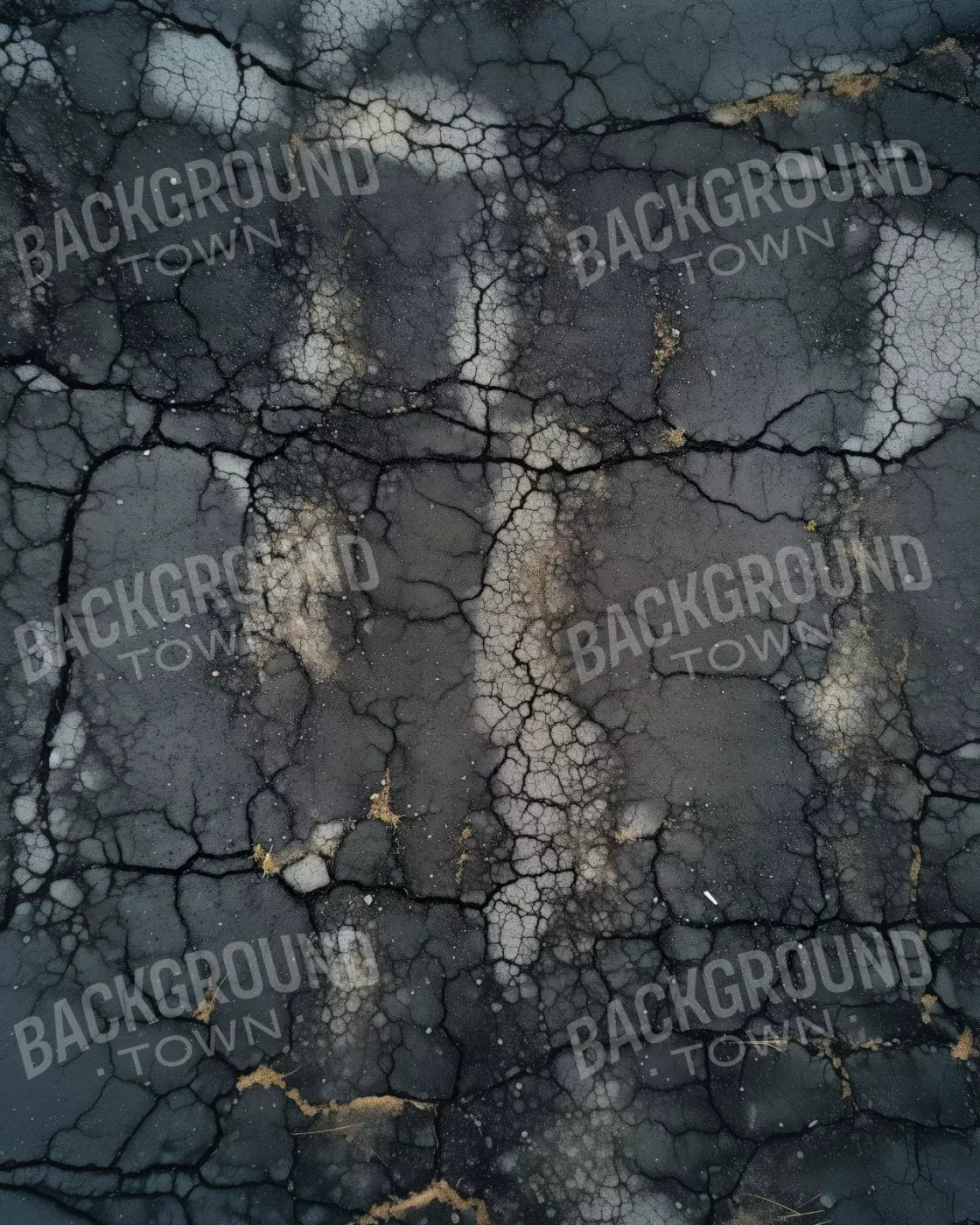 Cracked Asphalt 8’X10’ Rubbermat Floor (96 X 120 Inch) Backdrop