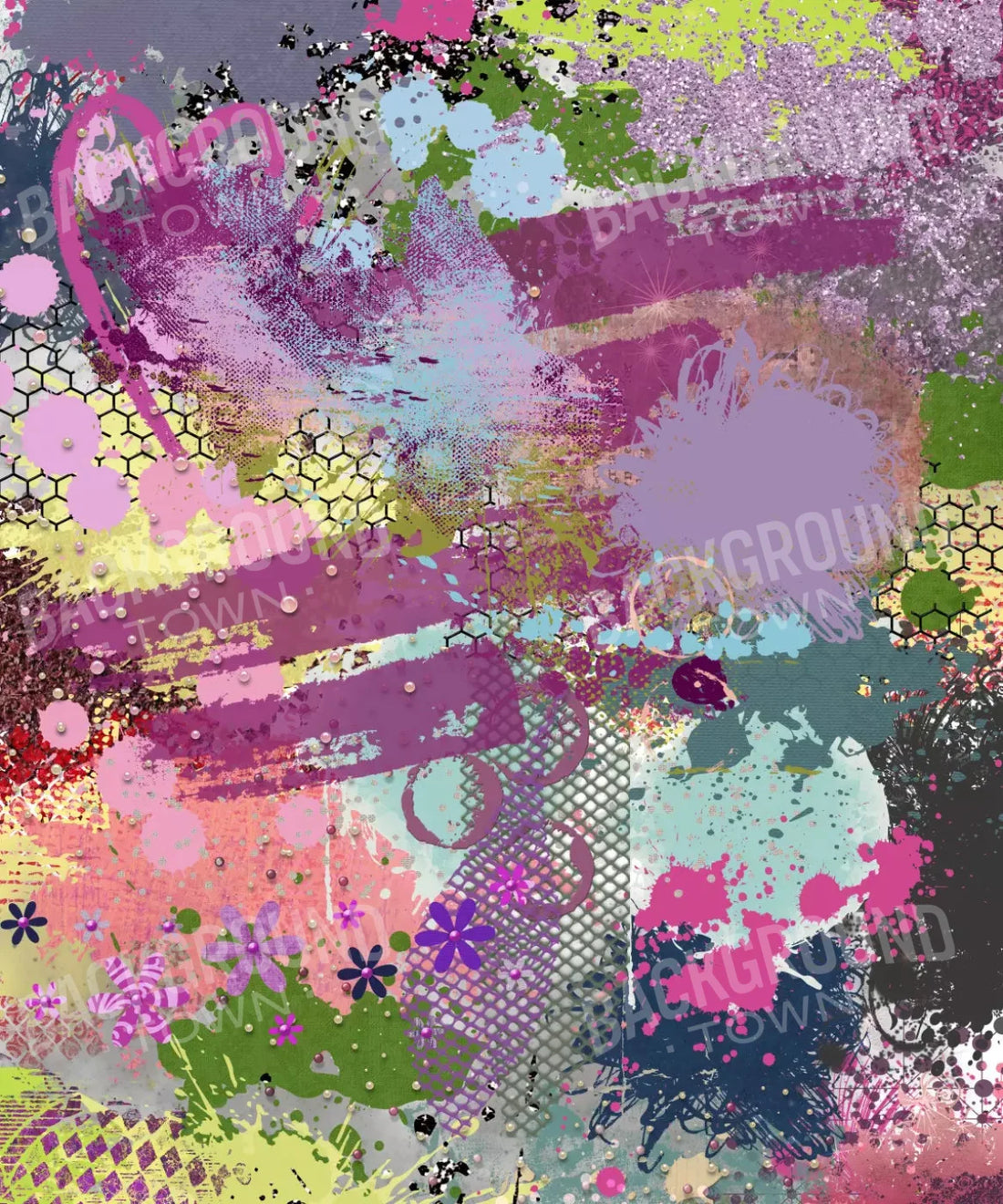 Multi-Color Urban Grunge Backdrop for Photography