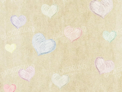 Cream Of Hearts 68X5 Fleece ( 80 X 60 Inch ) Backdrop