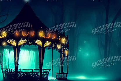 Creepy Carousel In Green H 8X5 Ultracloth ( 96 X 60 Inch ) Backdrop