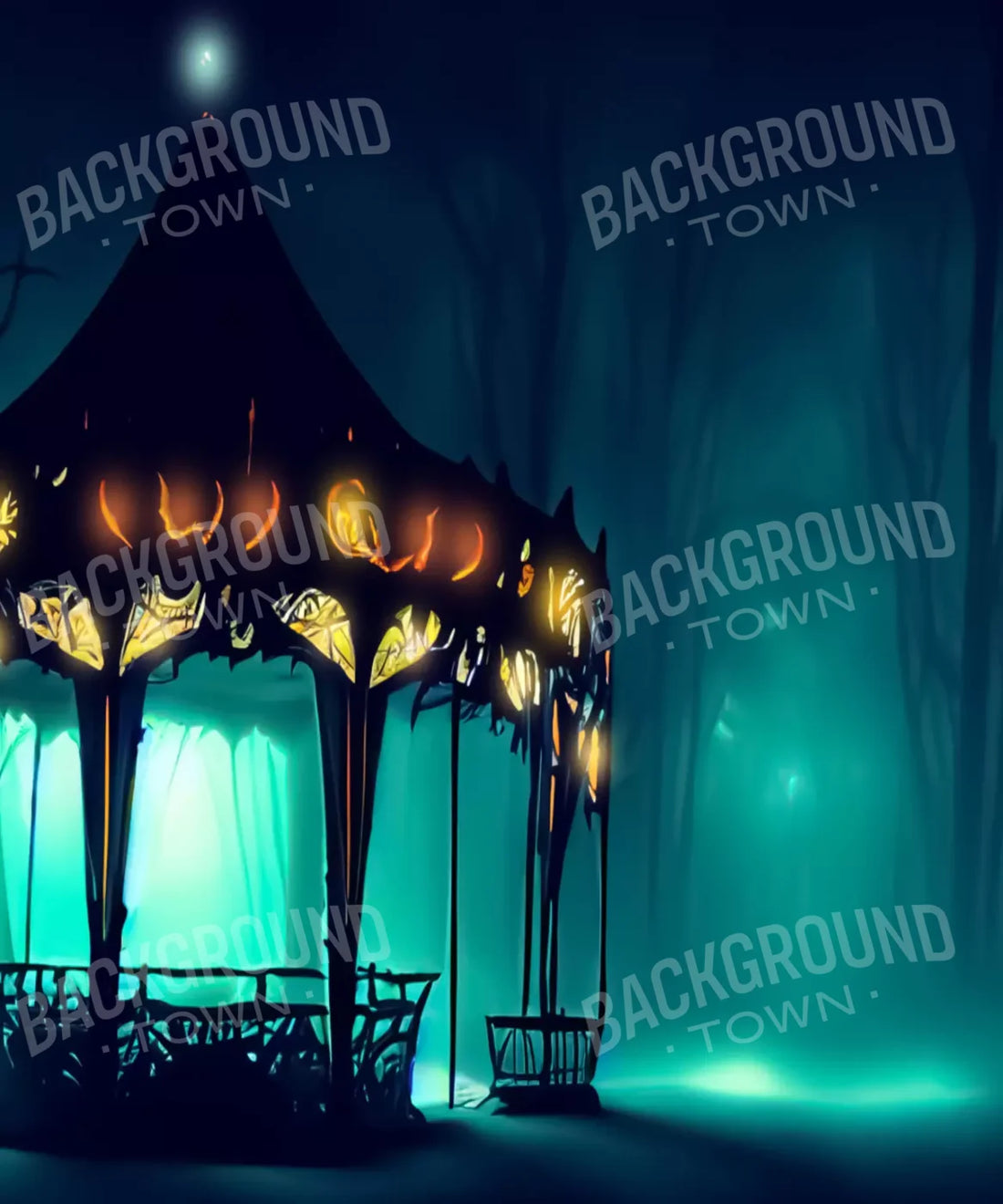 Green Halloween Backdrop for Photography