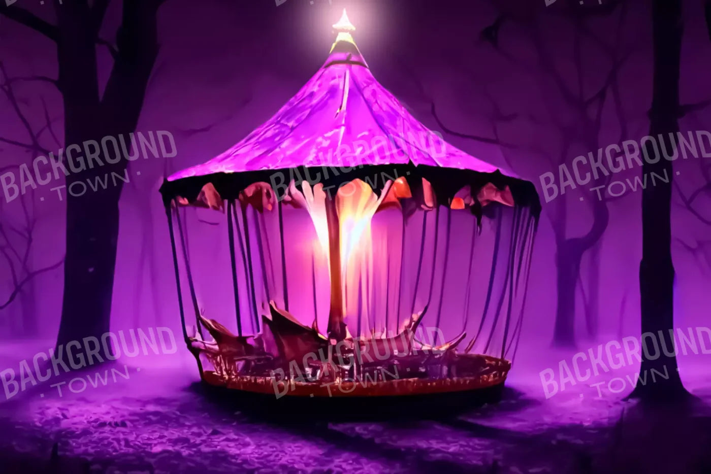 Creepy Carousel In Fuchsia H 8X5 Ultracloth ( 96 X 60 Inch ) Backdrop