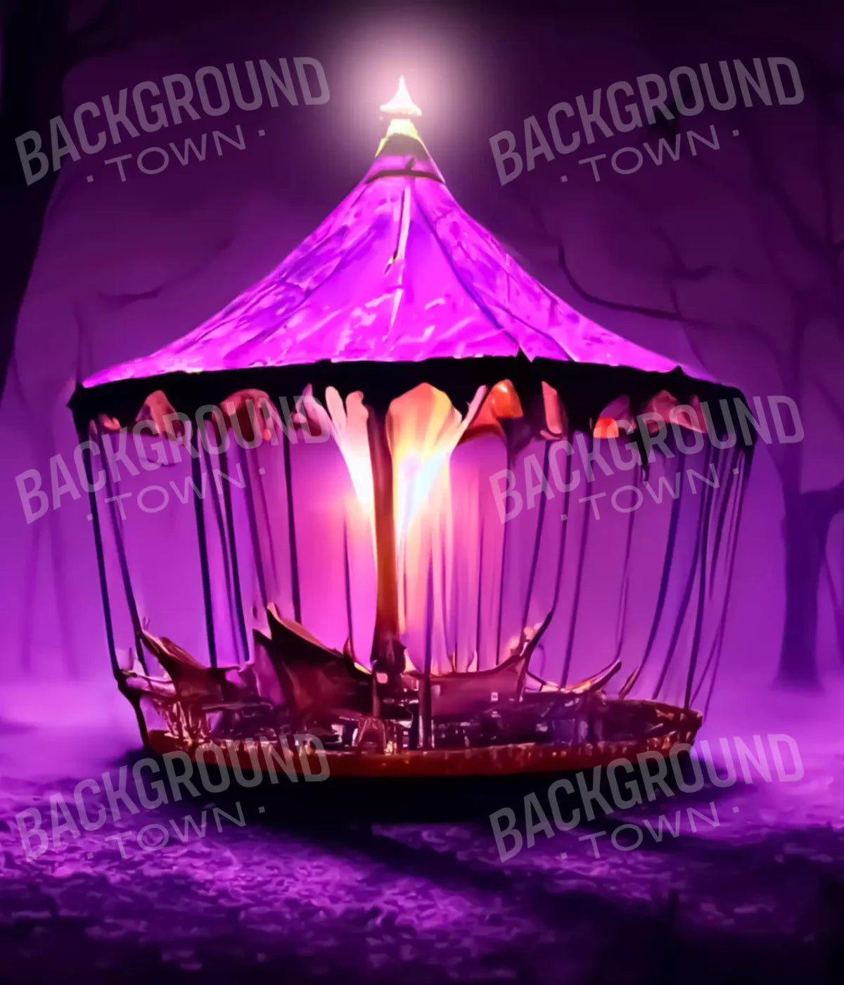 Creepy Carousel In Fuchsia V 10X12 Ultracloth ( 120 X 144 Inch ) Backdrop