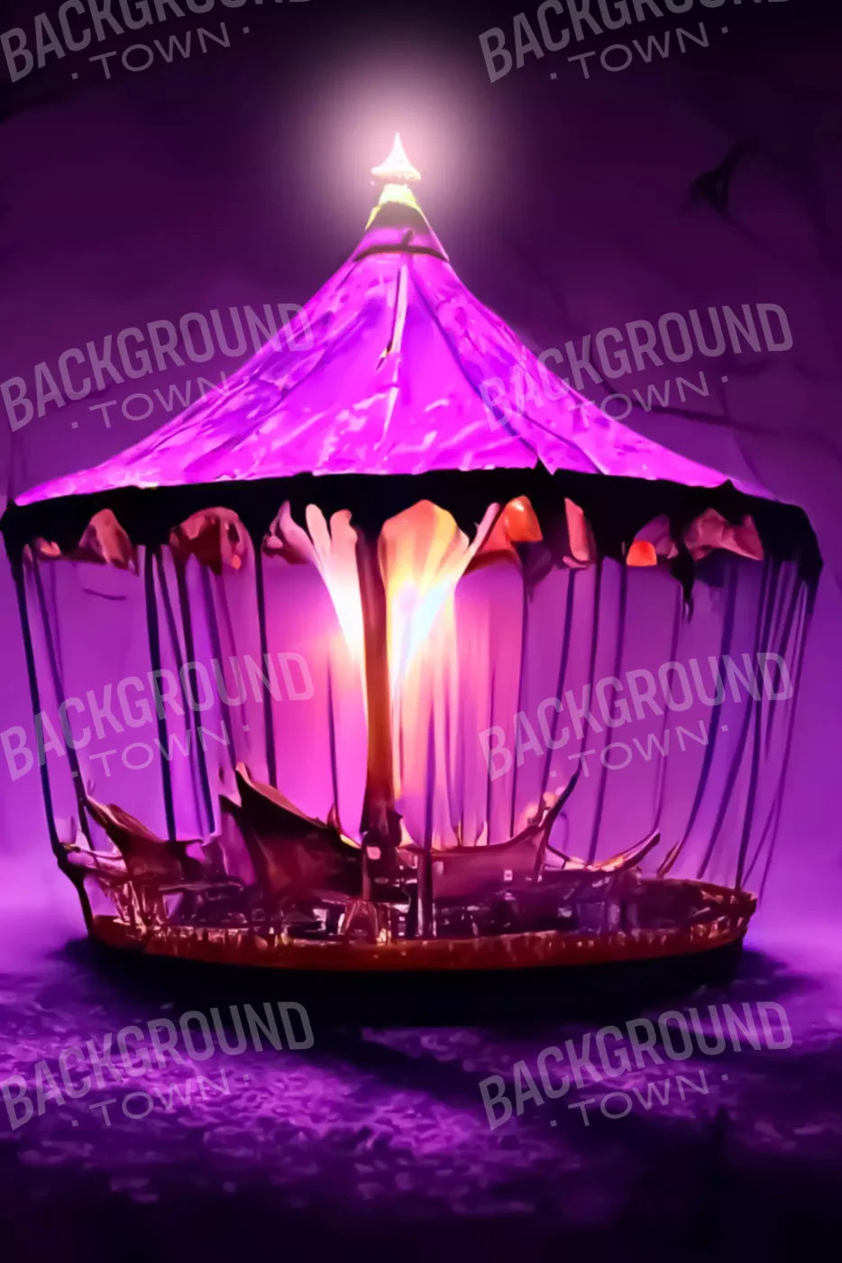 Creepy Carousel In Fuchsia V 5X8 Ultracloth ( 60 X 96 Inch ) Backdrop