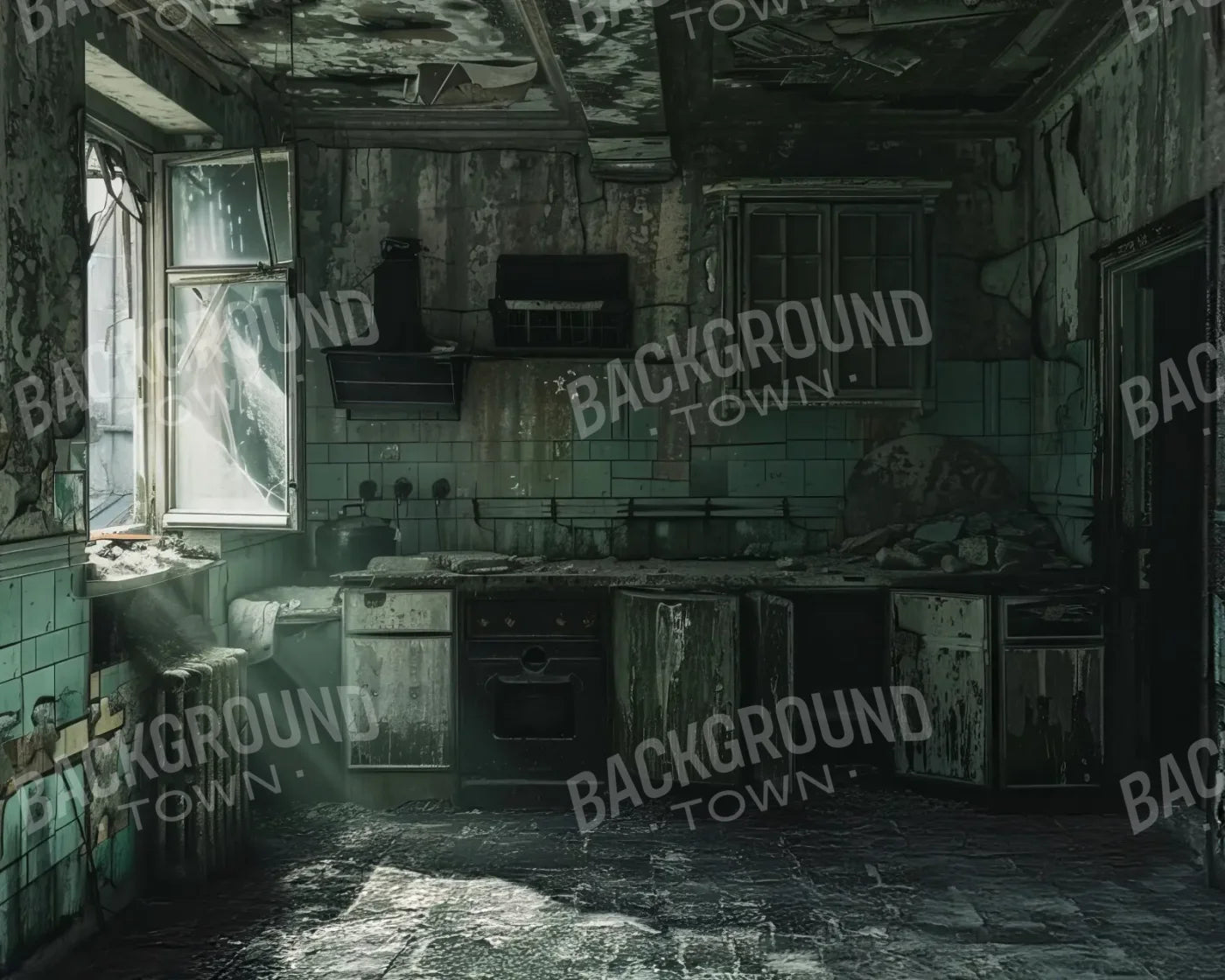 Creepy Decaying House 10’x8’ Fleece (120 x 96 inch) Backdrop