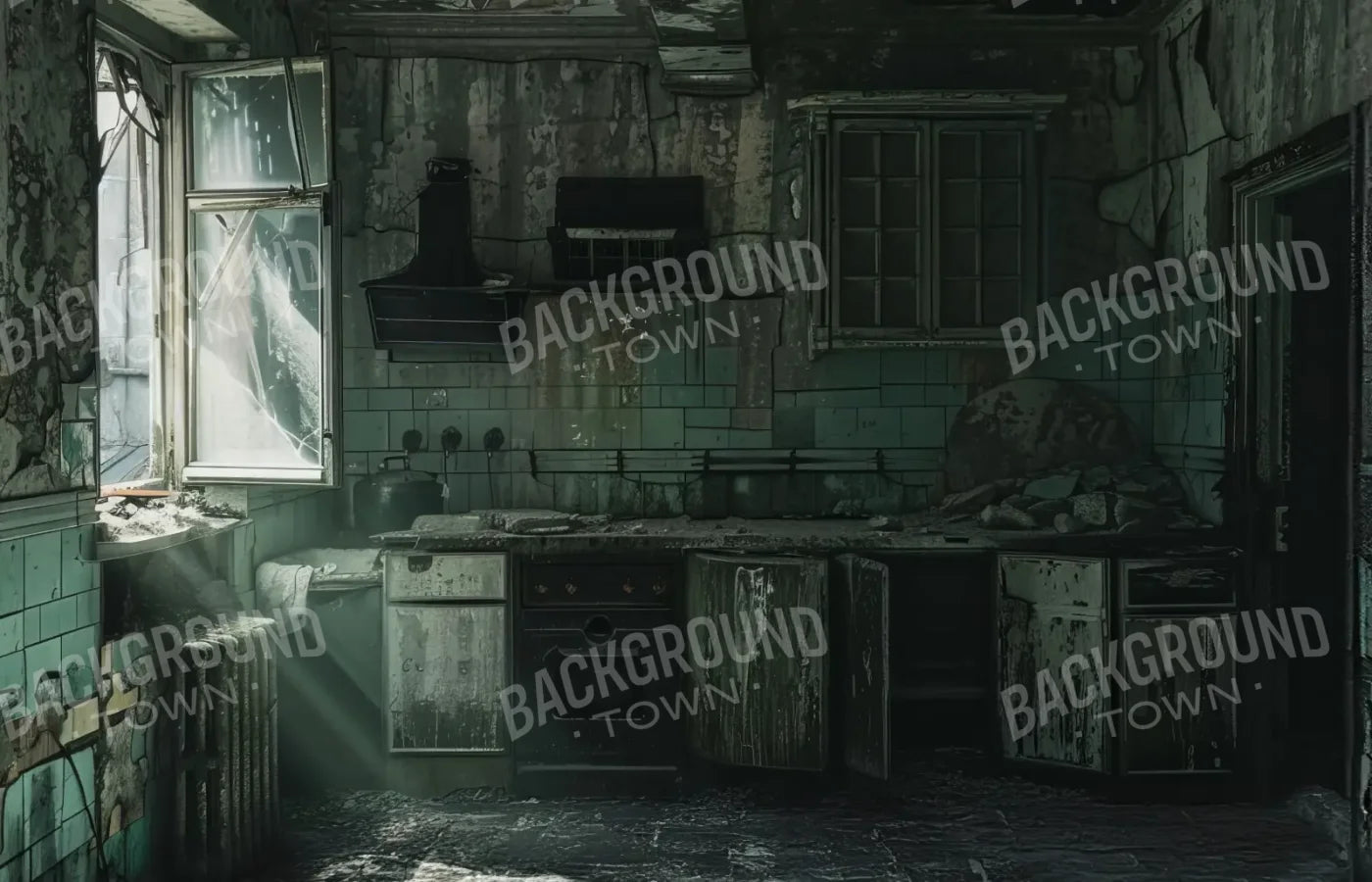 Creepy Decaying House 14’x9’ UltraCloth (168 x 108 inch) Backdrop