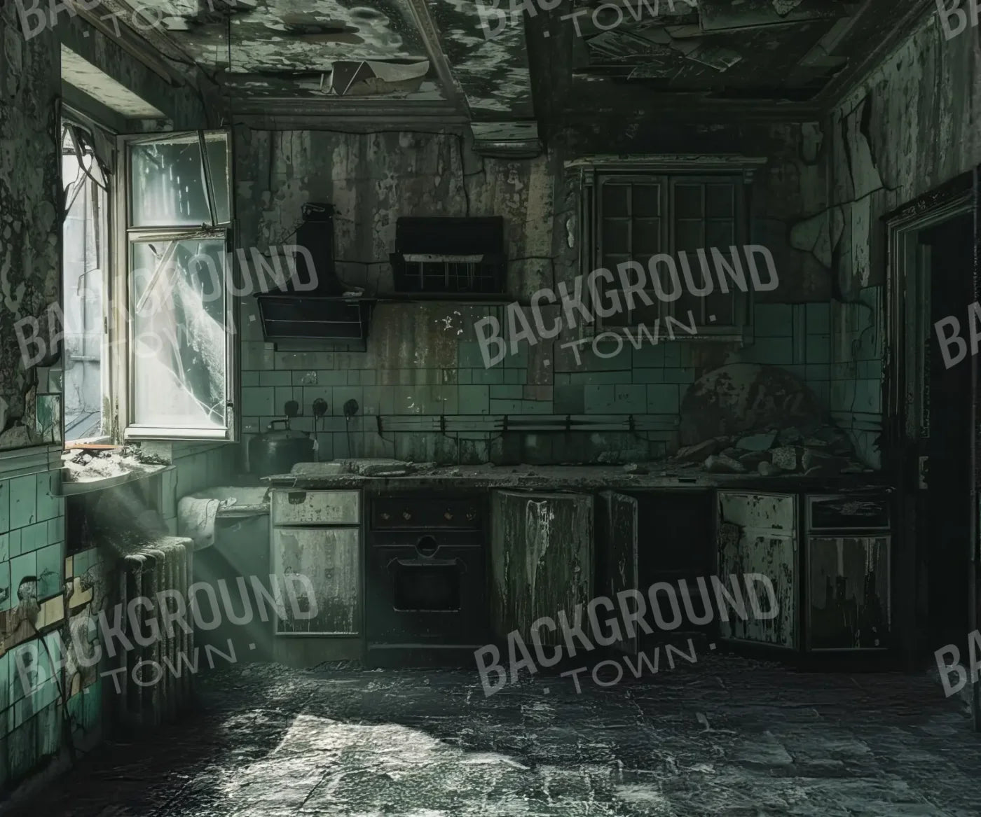 Creepy Decaying House 5’x4’2 Fleece (60 x 50 inch) Backdrop