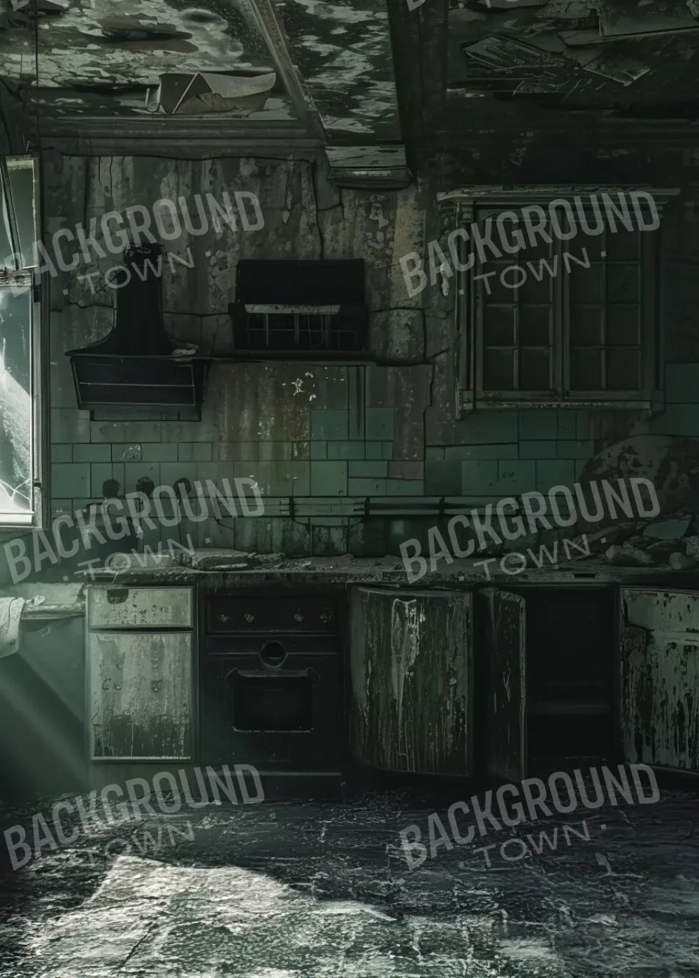Creepy Decaying House 5’x7’ UltraCloth (60 x 84 inch) Backdrop