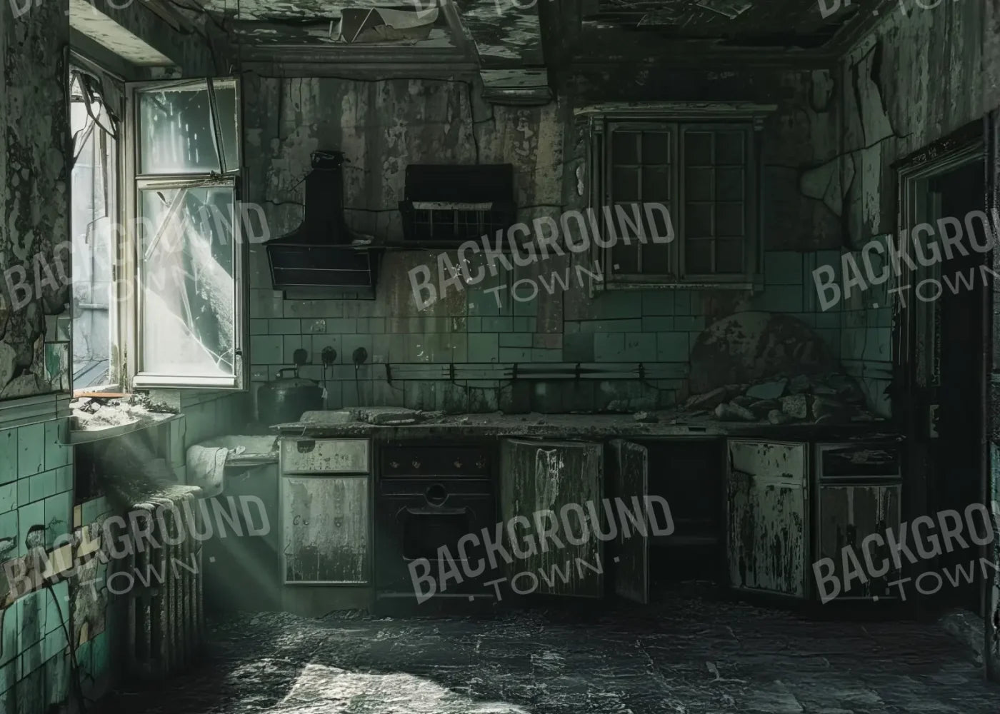 Creepy Decaying House 7’x5’ UltraCloth (84 x 60 inch) Backdrop