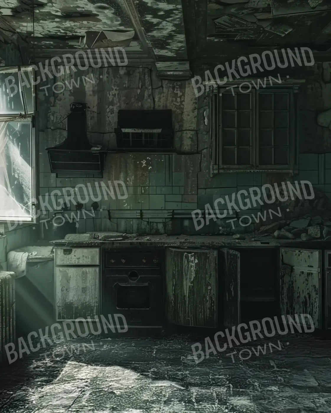 Creepy Decaying House 8’x10’ Fleece (96 x 120 inch) Backdrop