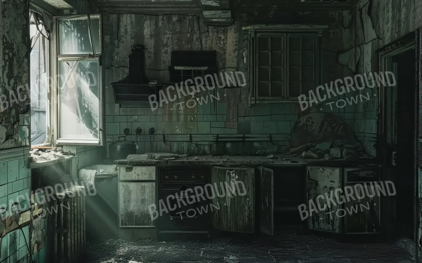 Creepy Decaying House 8’x5’ UltraCloth (96 x 60 inch) Backdrop