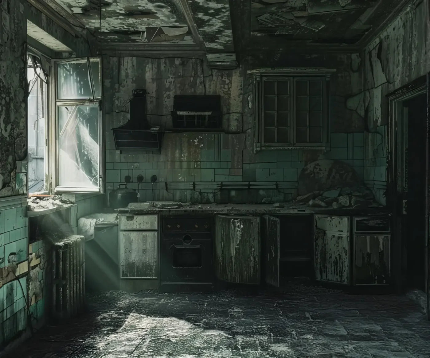 Creepy Decaying House Backdrop