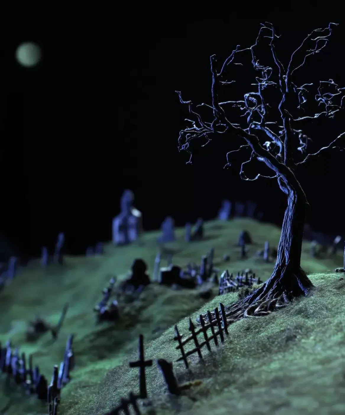Creepy Tree In Graveyard 10’X12’ Ultracloth (120 X 144 Inch) Backdrop