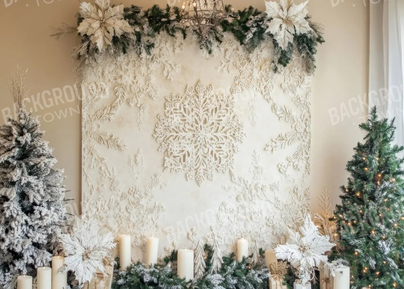 Crochet Christmas Tapestry 7’x5’ UltraCloth (84 x 60 inch) Backdrop