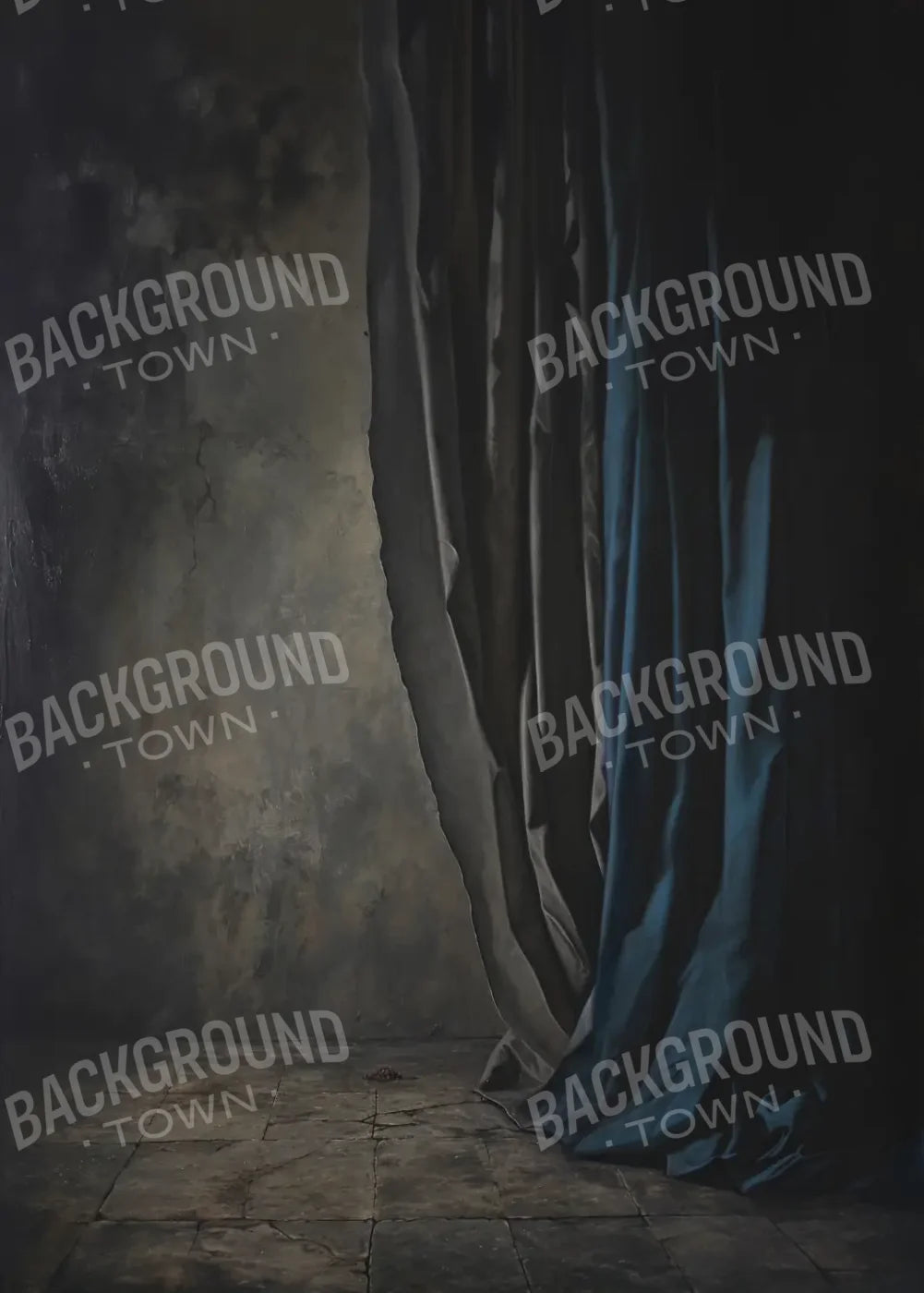 Curtained Wall Blue 5’x7’ UltraCloth (60 x 84 inch) Backdrop