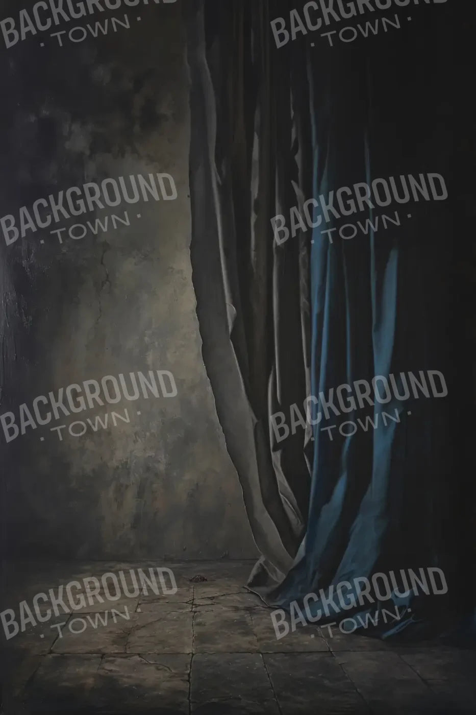 Curtained Wall Blue 8’x12’ UltraCloth (96 x 144 inch) Backdrop