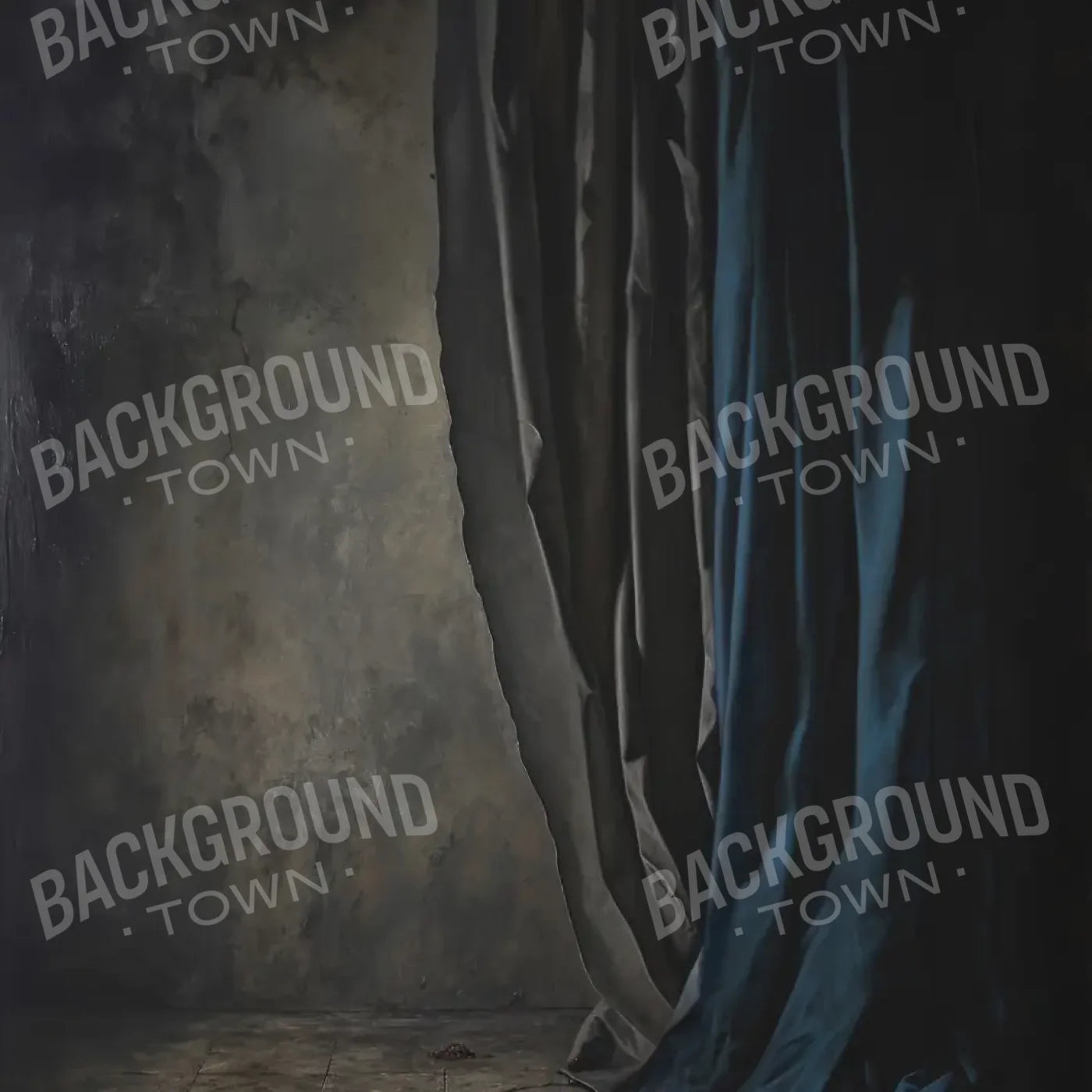Curtained Wall Blue 8’x8’ Fleece (96 x 96 inch) Backdrop