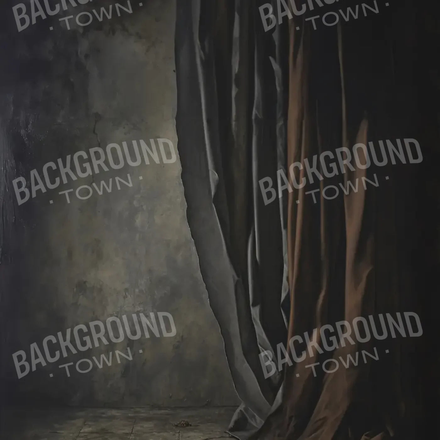 Curtained Wall Brown 8’x8’ Fleece (96 x 96 inch) Backdrop