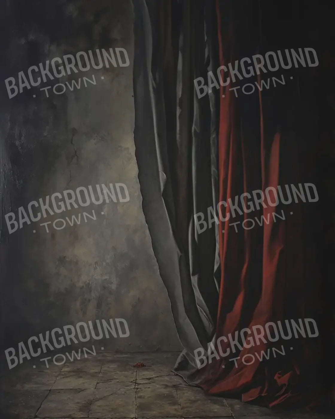Curtained Wall Red 8’x10’ Fleece (96 x 120 inch) Backdrop